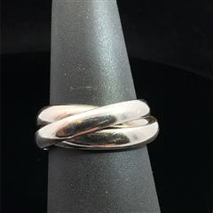925 Sterling Silver 3 Interlinked Rings Size 5.5 4.8g